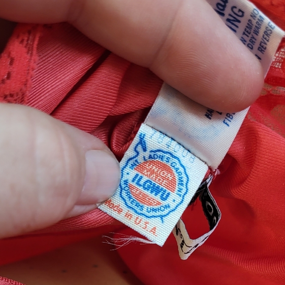 Vintage Montaldo's Redish Pink Full Slip With Lace Size 36 Made in USA - Picture 15 of 16